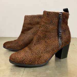Opening Ceremony Shirley Animal-Print Calf Hair Heeled Ankle Boot